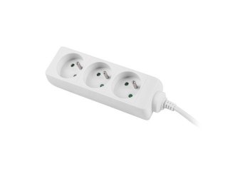 Listwa zasilająca 1.5m, biała, 3 gniazda, kabel wykonany z pełnej miedzi Lanberg