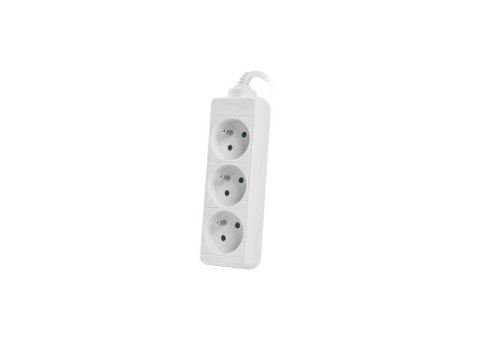 Listwa zasilająca 1.5m, biała, 3 gniazda, kabel wykonany z pełnej miedzi Lanberg