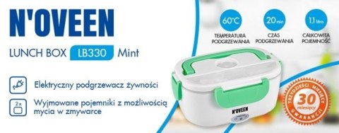 Podgrzewany pojemnik na żywność Lunch Box LB330 miętowy NOVEEN Podgrzewany pojemnik na żywność Lunch Box LB330 miętowy NOVEEN