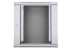Szafka wisząca rack 12U 600x450 szara szklane drzwi Extralink