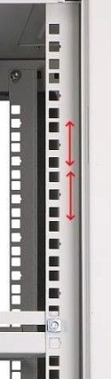 Szafka wisząca rack 12U 600x450 szara szklane drzwi Extralink
