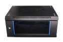 Szafka wisząca rack 4U 600x450 czarna szklane drzwi Extralink