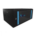 Szafka wisząca rack 4U 600x450 czarna szklane drzwi Extralink