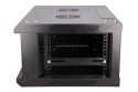 Szafka wisząca rack 4U 600x450 czarna szklane drzwi Extralink
