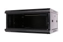 Szafka wisząca rack 4U 600x450 czarna szklane drzwi Extralink