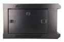 Szafka wisząca rack 4U 600x450 czarna szklane drzwi Extralink