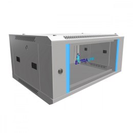 Szafka wisząca rack 4U 600x450 szara szklane drzwi Extralink