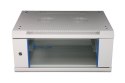 Szafka wisząca rack 4U 600x450 szara szklane drzwi Extralink