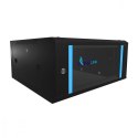 Szafka wisząca rack 4U 600x600 czarna szklane drzwi Extralink