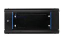 Szafka wisząca rack 4U 600x600 czarna szklane drzwi Extralink