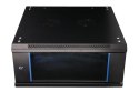 Szafka wisząca rack 4U 600x600 czarna szklane drzwi Extralink