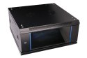 Szafka wisząca rack 4U 600x600 czarna szklane drzwi Extralink