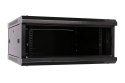 Szafka wisząca rack 4U 600x600 czarna szklane drzwi Extralink
