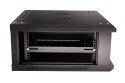 Szafka wisząca rack 4U 600x600 czarna szklane drzwi Extralink