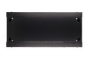Szafka wisząca rack 4U 600x600 czarna szklane drzwi Extralink
