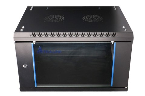 Szafka wisząca rack 6U 600x450 czarna szklane drzwi Extralink Szafka wisząca rack 6U 600x450 czarna szklane drzwi Extralink