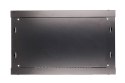 Szafka wisząca rack 6U 600x450 czarna szklane drzwi Extralink