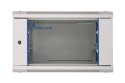 Szafka wisząca rack 6U 600x450 szara szklane drzwi Extralink