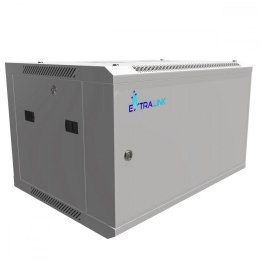 Szafka wisząca rack 6U 600x450 szara z metalowymi drzwiami Extralink