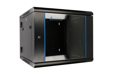 Szafka wisząca rack 6U 600x600 czarna dwusekcyjna Extralink