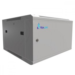 Szafka wisząca rack 6U 600x600 szara metalowe drzwi Extralink