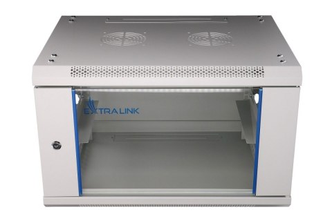 Szafka wisząca rack 6U 600x600 szara szklane drzwi Extralink Szafka wisząca rack 6U 600x600 szara szklane drzwi Extralink