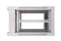 Szafka wisząca rack 6U 600x600 szara szklane drzwi Extralink
