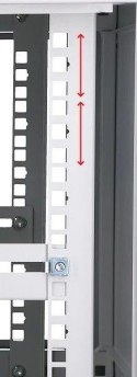 Szafka wisząca rack 6U 600x600 szara szklane drzwi Extralink