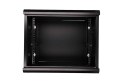 Szafka wisząca rack 9U 600x600 czarna szklane drzwi Extralink