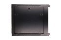 Szafka wisząca rack 9U 600x600 czarna szklane drzwi Extralink