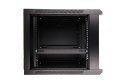 Szafka wisząca rack 9U 600x600 czarna szklane drzwi Extralink
