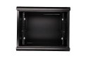 Szafka wisząca rack 9U 600x600 czarna szklane drzwi Extralink