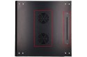 Szafka wisząca rack 9U 600x600 czarna szklane drzwi Extralink