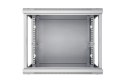 Szafka wisząca rack 9U 600x600 szara szklane drzwi Extralink