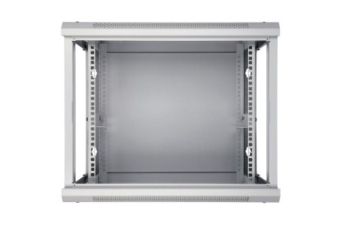 Szafka wisząca rack 9U 600x600 szara szklane drzwi Extralink