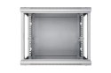 Szafka wisząca rack 9U 600x600 szara szklane drzwi Extralink