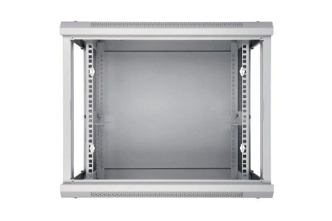 Szafka wisząca rack 9U 600x600 szara szklane drzwi Extralink