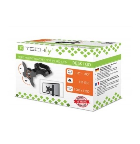 Uchwyt na słup do monitora LED/LCD 13-30 10kg VESA regulowany czarny Techly Uchwyt na słup do monitora LED/LCD 13-30 10kg VESA regulowany czarny Techly
