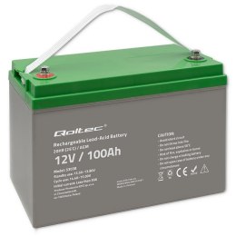 Akumulator AGM | 12V | 100Ah | max.30A Qoltec