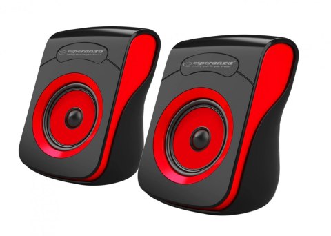 Głośniki 2.0 USB FLAMENCO czarno-czerwone Esperanza