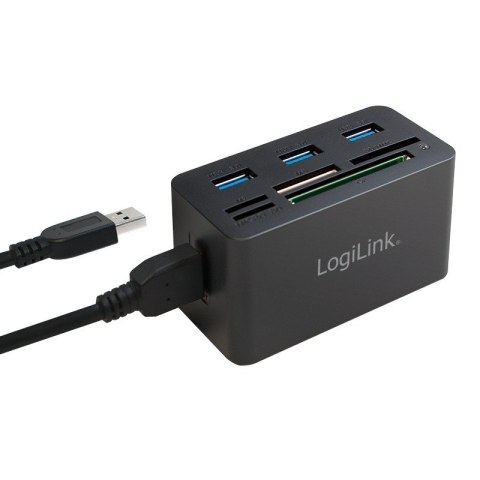 Hub USB 3.0, 3 porty, z czytnikiem kart pamięci LogiLink Hub USB 3.0, 3 porty, z czytnikiem kart pamięci LogiLink