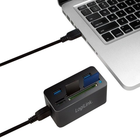 Hub USB 3.0, 3 porty, z czytnikiem kart pamięci LogiLink Hub USB 3.0, 3 porty, z czytnikiem kart pamięci LogiLink
