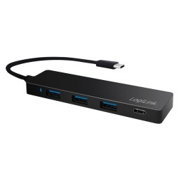 Hub USB-C 3.1 4-porty ultra slim, czarny LogiLink