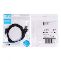Kabel USB-USB C 1.5m czarny sznurek TB