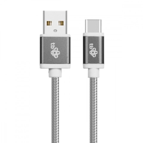Kabel USB-USB C 1.5m szary sznurek TB Kabel USB-USB C 1.5m szary sznurek TB