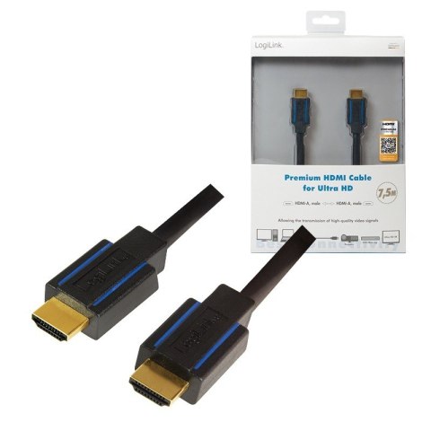 Kabel premium HDMI Ultra HD, 7.5m LogiLink Kabel premium HDMI Ultra HD, 7.5m LogiLink