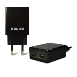 Ładowarka sieciowa 2xUSB 2A czarna Beline
