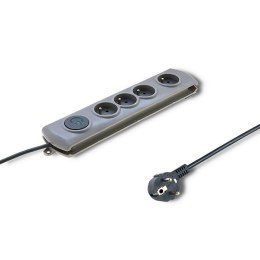 Listwa antyprzepięciowa | Quick Switch | 4 gniazda | 2,5m | szara Qoltec