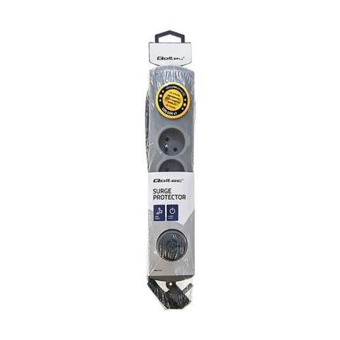 Listwa antyprzepięciowa | Quick Switch | 4 gniazda | 2,5m | szara Qoltec Listwa antyprzepięciowa | Quick Switch | 4 gniazda | 2,5m | szara Qoltec