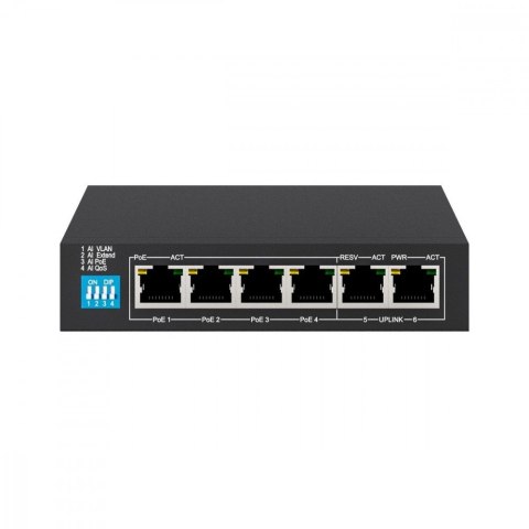 Switch KRIOS PoE 4x Gigabit PoE/PoE+, 2x RJ45 Uplink Gigabit, 60W Extralink Switch KRIOS PoE 4x Gigabit PoE/PoE+, 2x RJ45 Uplink Gigabit, 60W Extralink